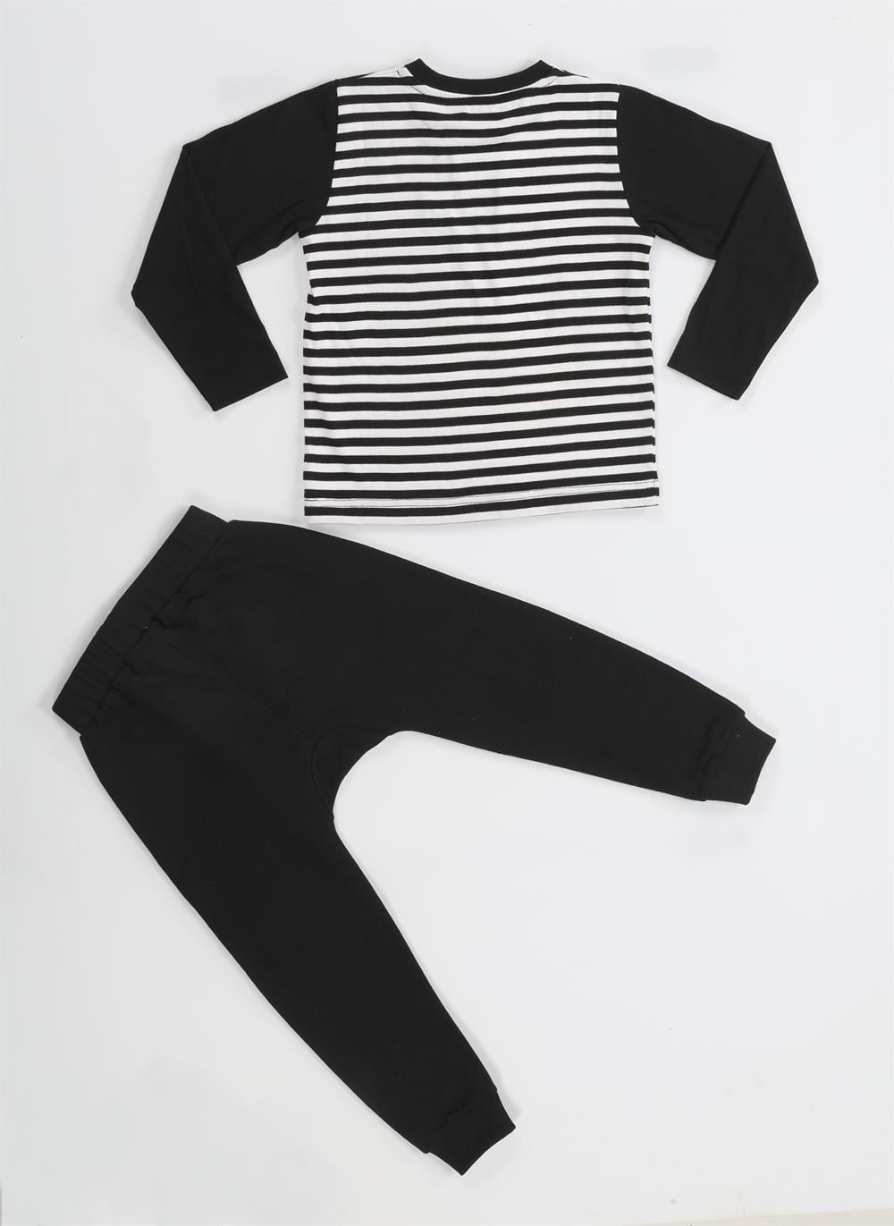 Up Çizgili Erkek Çocuk Pantolon + T-shirt Takım - Casabony Kids