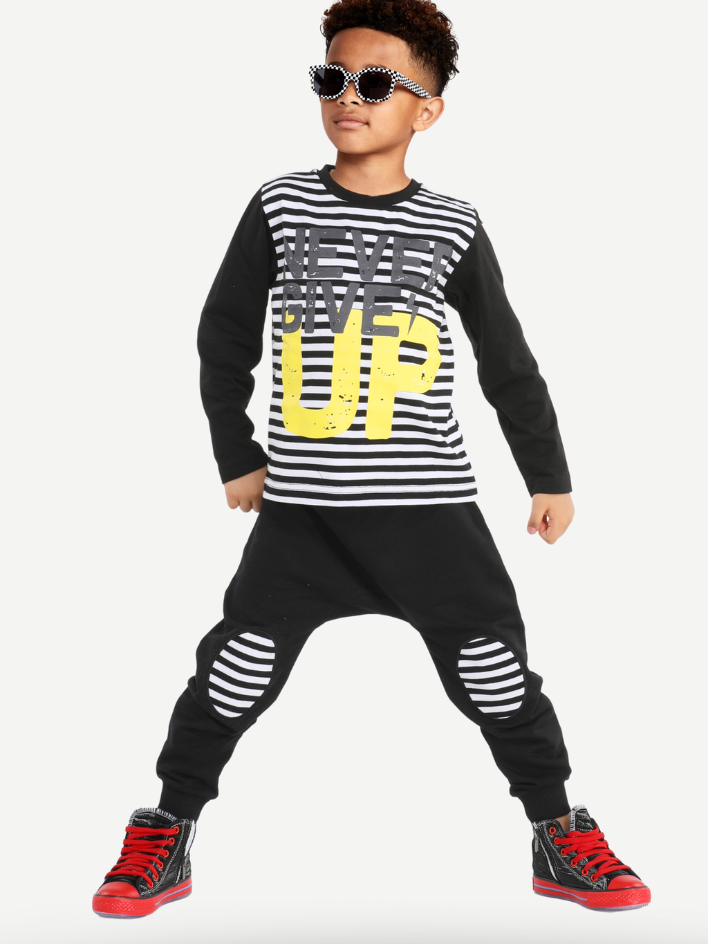 Up Çizgili Erkek Çocuk Pantolon + T-shirt Takım - Casabony Kids