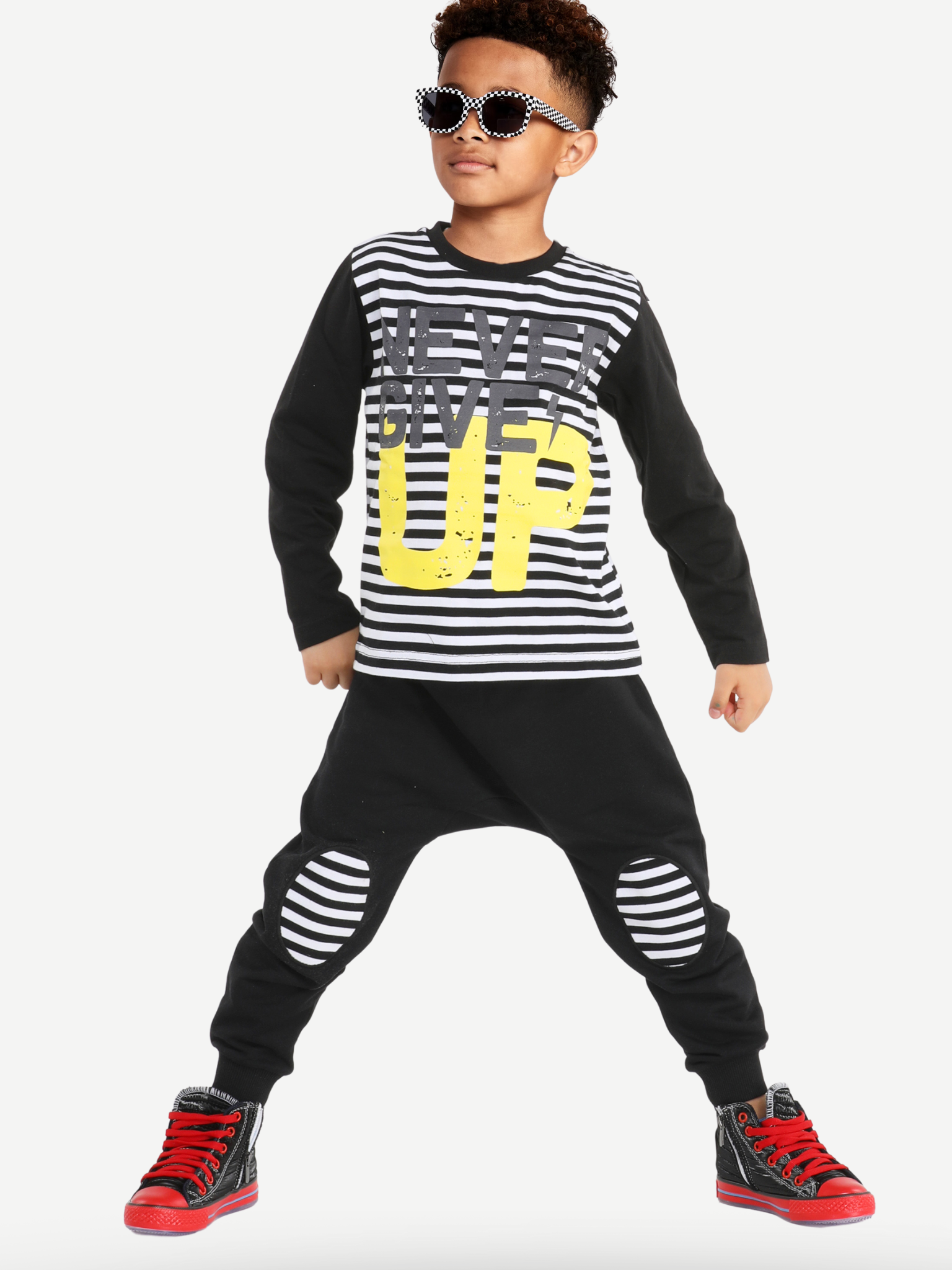 Up Çizgili Erkek Çocuk Pantolon + T-shirt Takım - Casabony Kids