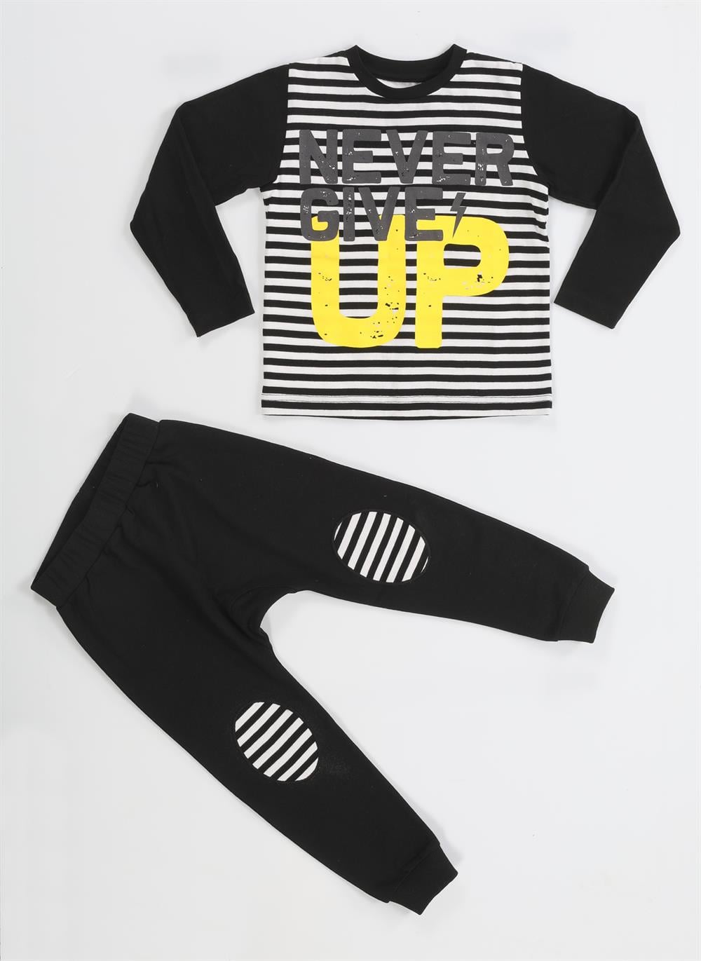 Up Çizgili Erkek Çocuk Pantolon + T-shirt Takım - Casabony Kids