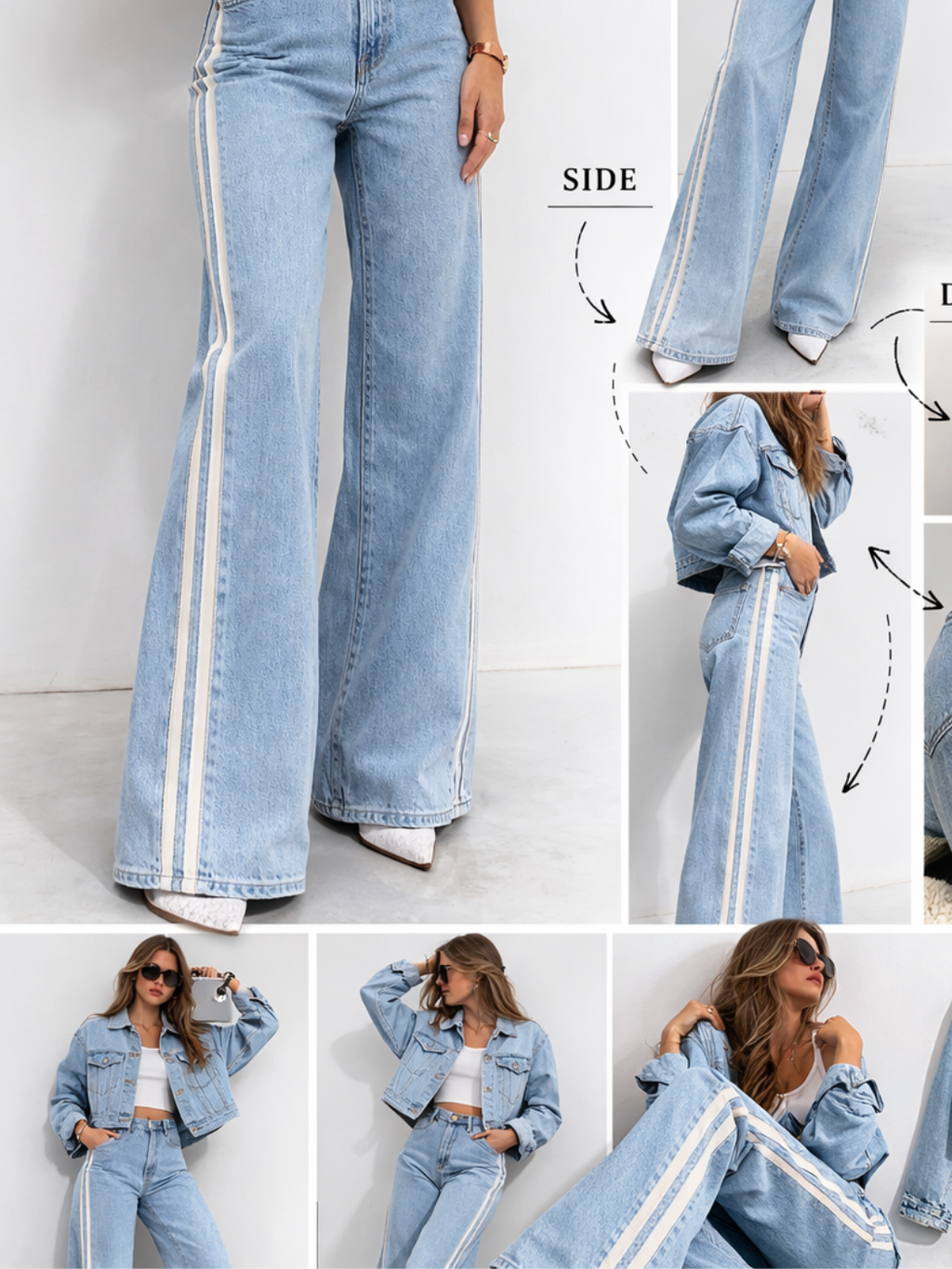 Wide Leg Yüksek Bel Geniş Paça Kadın Jeans - Casabony Kids
