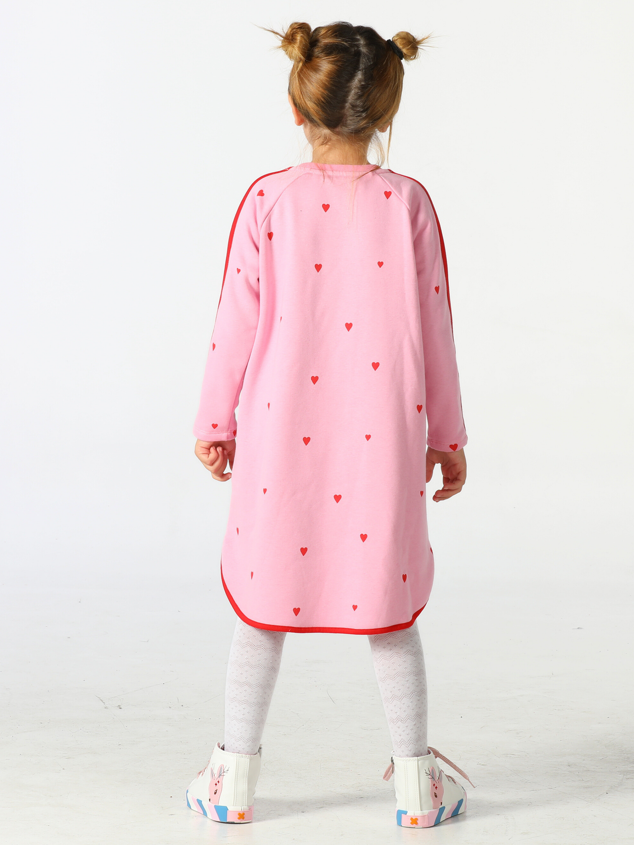 Winter Mood Pembe Kalın Kız Elbise - Casabony Kids