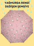 Yağmurda Rengi Değişen Pembe Kız Çocuk Şemsiye - Casabony Kids