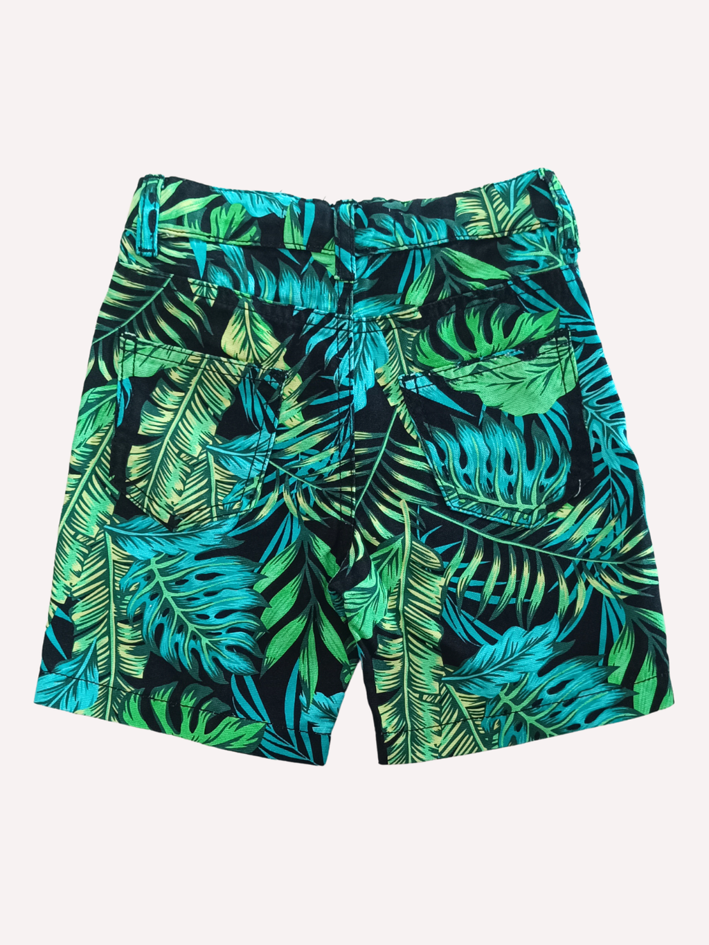 Yaprak Desenli 5 Cepli Kanvas Hawaii Şort - Casabony Kids