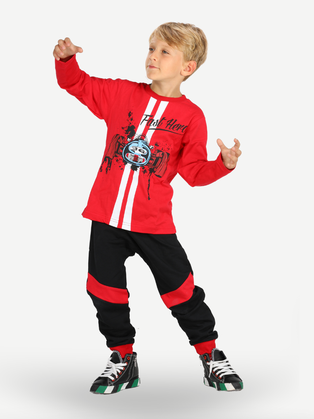 Yarışcı Baggy Kesim Pantolon +T-shirt Takım - Casabony Kids