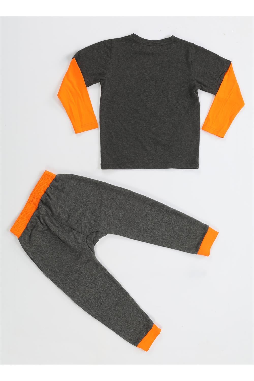 Yes No Antrasit Baggy Pantolon + T-shirt Takım - Casabony Kids
