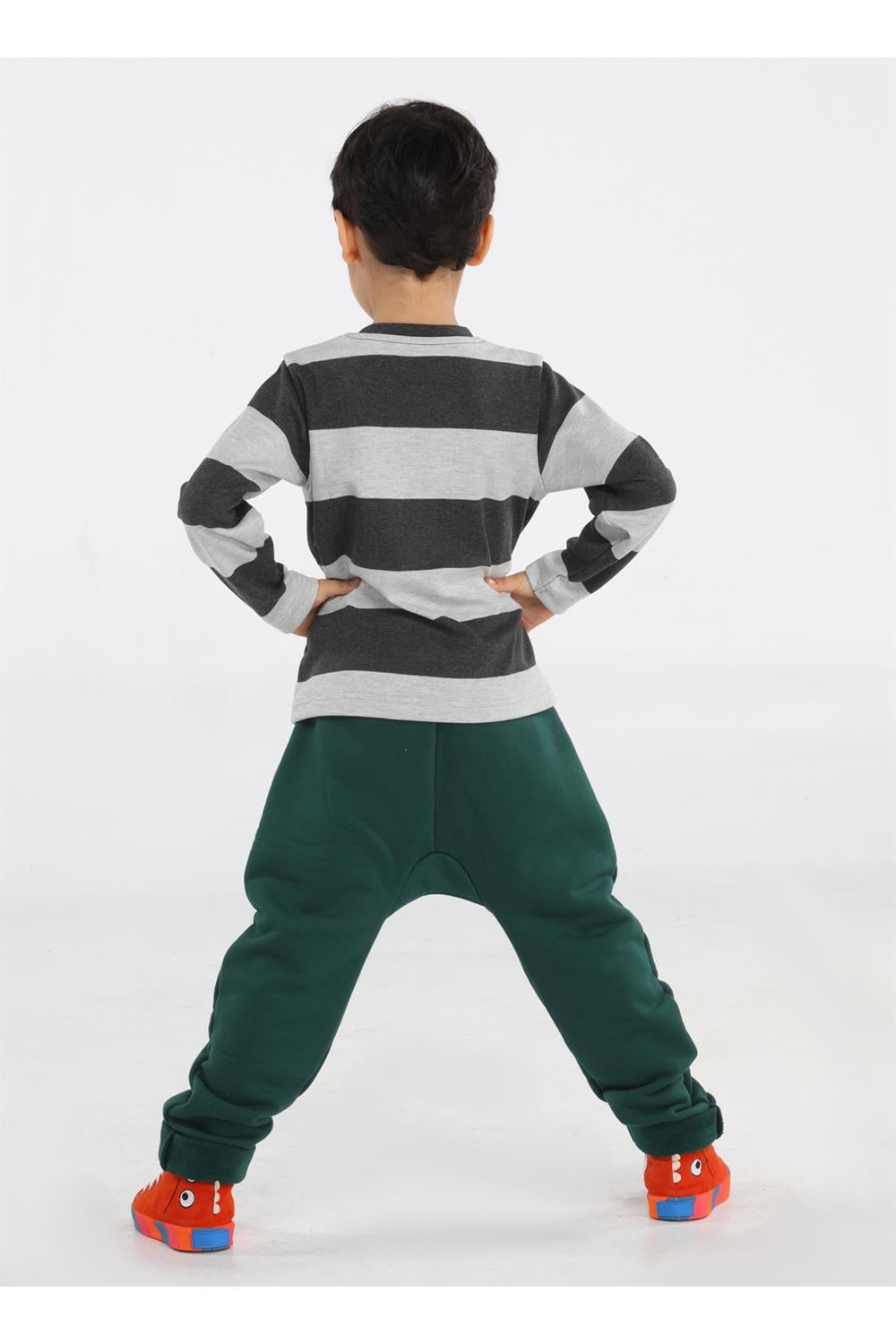 Yeşil T-rex Cepli Baggy Pantolon + T-shirt - Casabony Kids