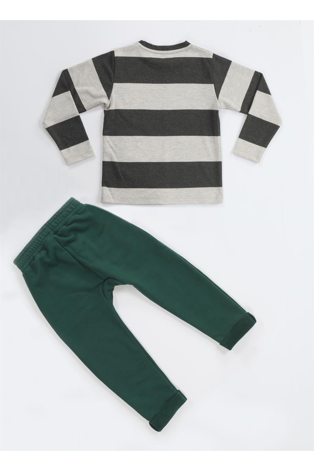 Yeşil T-rex Cepli Baggy Pantolon + T-shirt - Casabony Kids