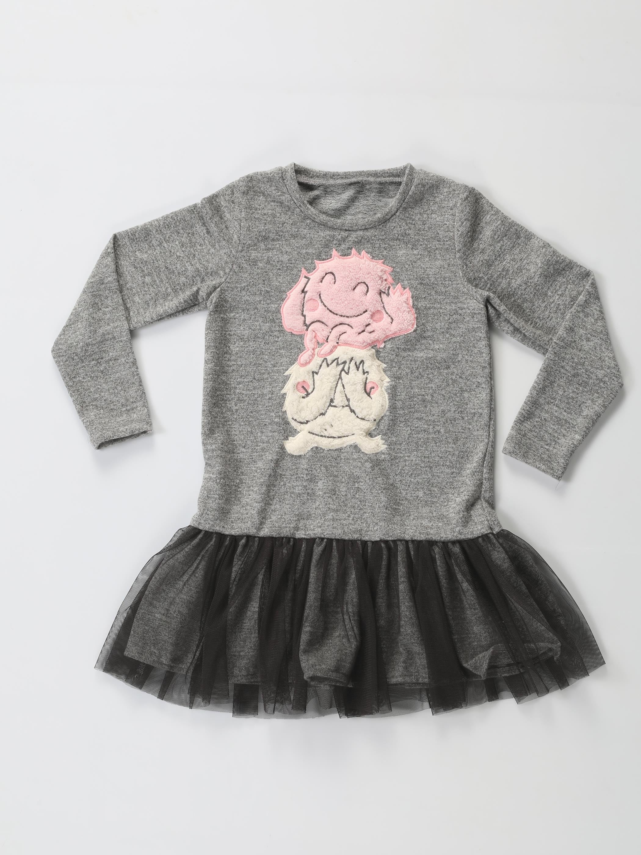 Yumoş Detaylı Kız Çocuk Elbise - Casabony Kids