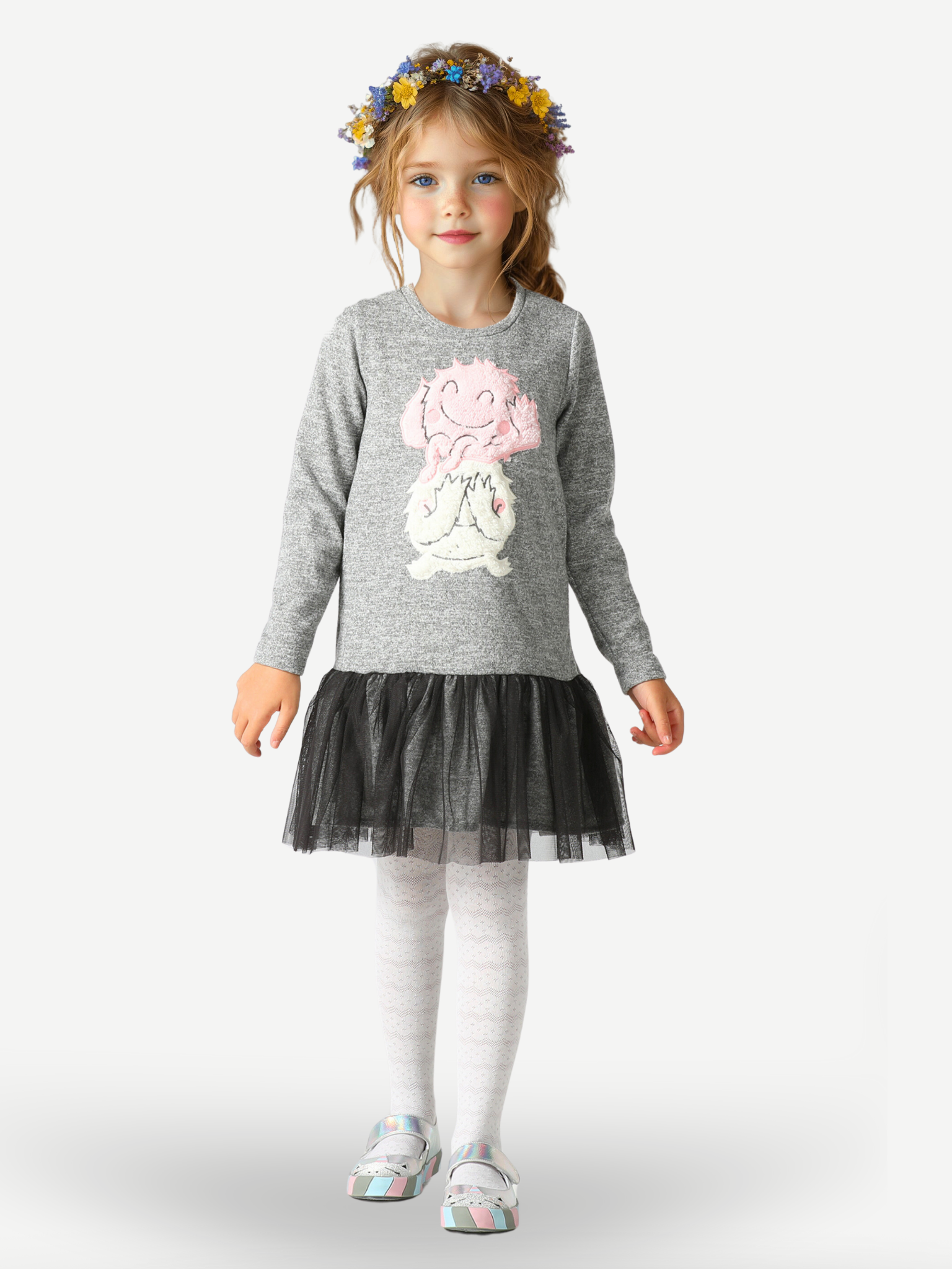 Yumoş Detaylı Kız Çocuk Elbise - Casabony Kids