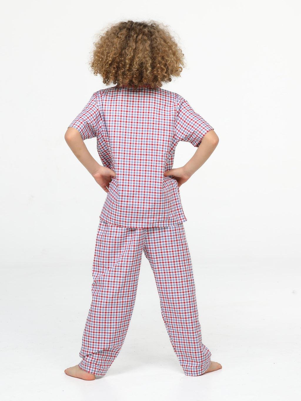 Zzzz Pamuklu Dokuma Ekose Pijama Takım - Casabony Kids